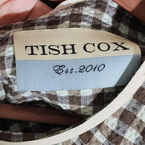 Tish Cox Brown and White Checkered Blouse - Picture 5 of 7